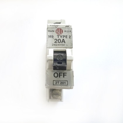 Bill T201B MEM 201MB2 201MB M9 B20 20A 20 Amp MCB Circuit Breaker Type 2